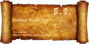 Batha Viátor névjegykártya